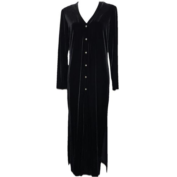 VTG Ronni Nicole Ouida Velvet Dress Size 6 Black Maxi Goth Y2K Boho Witchy 90s - Picture 8 of 8